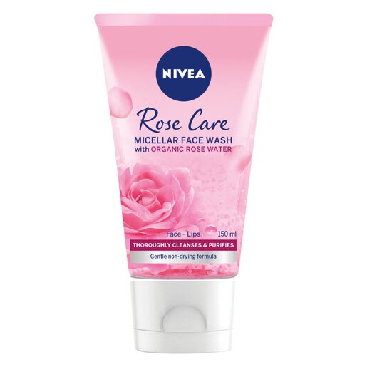 NIVEA غسول الوجه الميسيلي بماء الورد العضوي للتنظيف اللطيف 150 مل