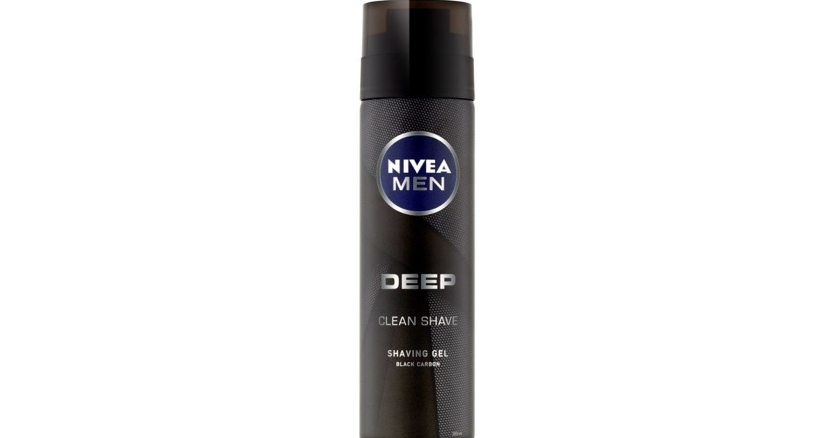NIVEA MEN جل حلاقة ديب كلين المضاد للبكتيريا بالكربون الأسود 200 مل