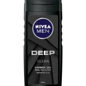 NIVEA MEN غسول 3 في 1 ديب كلين للجسم والوجه والشعر بالفحم 250 مل