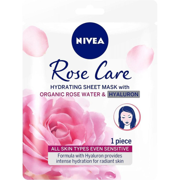 NIVEA Rose Care قناع ورقي مرطب للوجه بماء الورد العضوي
