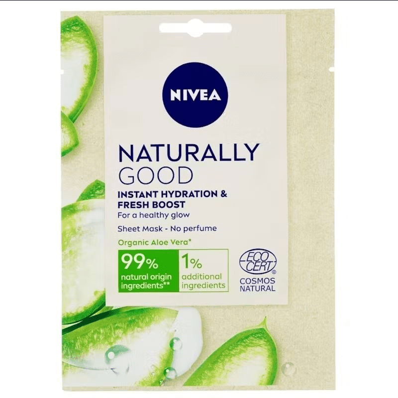 NIVEA Naturally Good قناع الورقي بالألوة فيرا العضوية للترطيب العميق