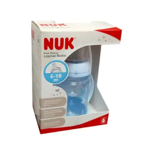 NUK قنينة تعلّم الشرب First Choice بمقبضين ومؤشّر حرارة 6-18 شهراً