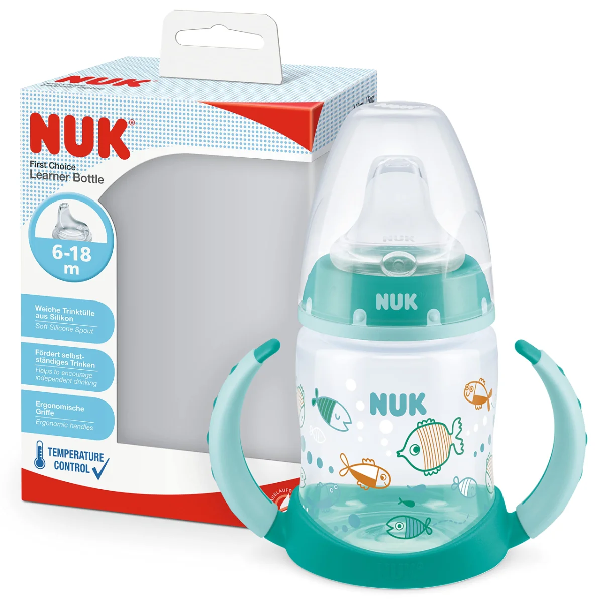 NUK طقم رضّاعات فيرست تشويس بلس مضاد للمغص للأعمار 6-12 شهر
