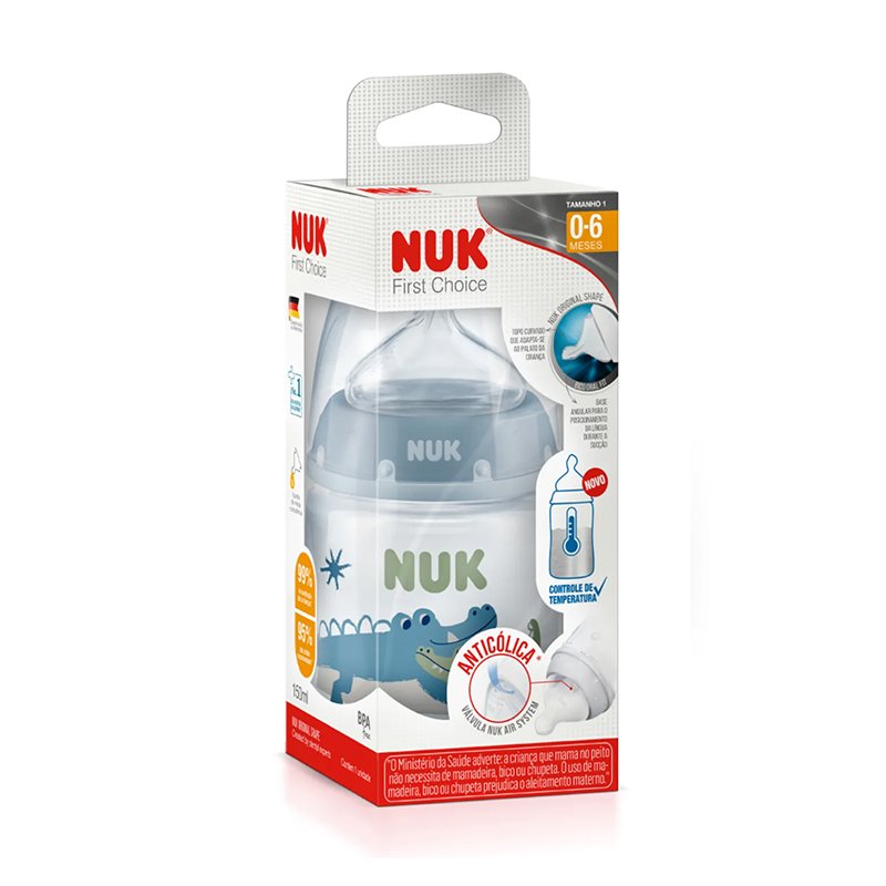 NUK رضّاعة First Choice Plus للرضع مع مؤشر حرارة 150 مل