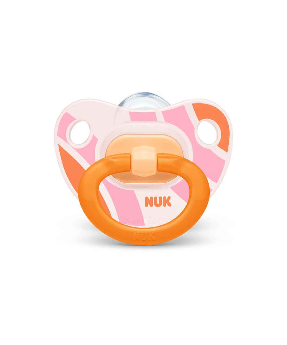NUK لهّاية Happy Days سيليكون أورثودنتك 6-18 شهراً قطعتان