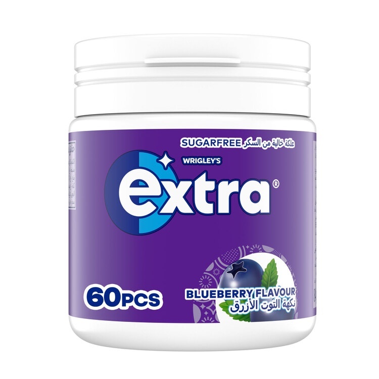 EXTRA علكة التوت الأزرق الخالية من السكر للعناية بالفم 60 حبة