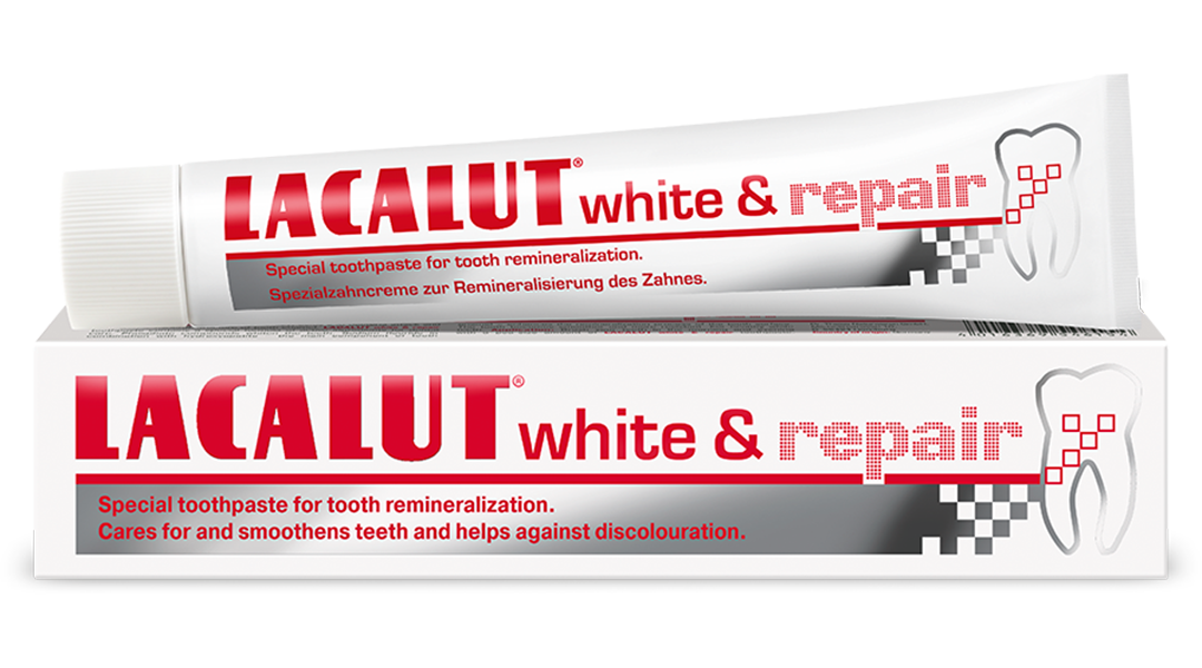 LACALUT معجون أسنان White & Repair للتبييض وحماية المينا 75 مل