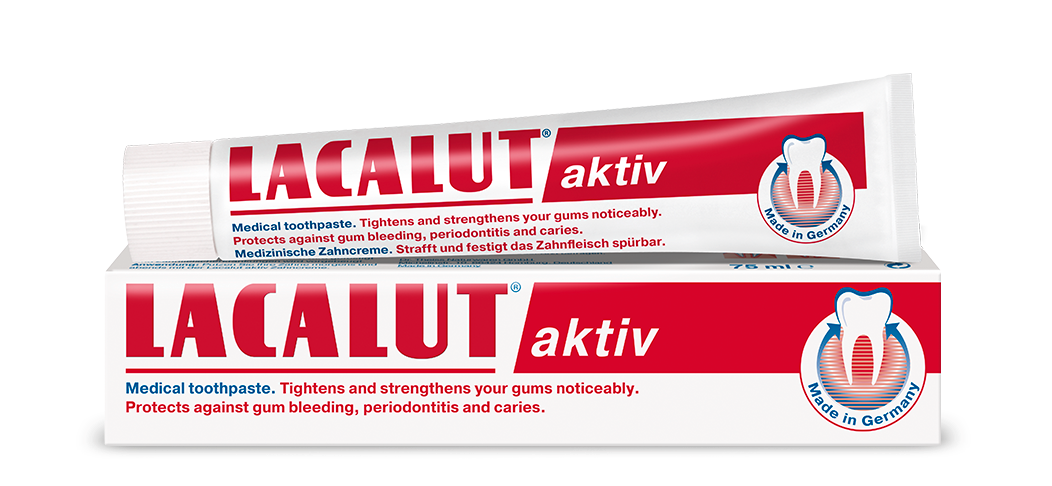 LACALUT اكتيف معجون أسنان طبي لحماية اللثة والمينا الحسّاسة 75 مل