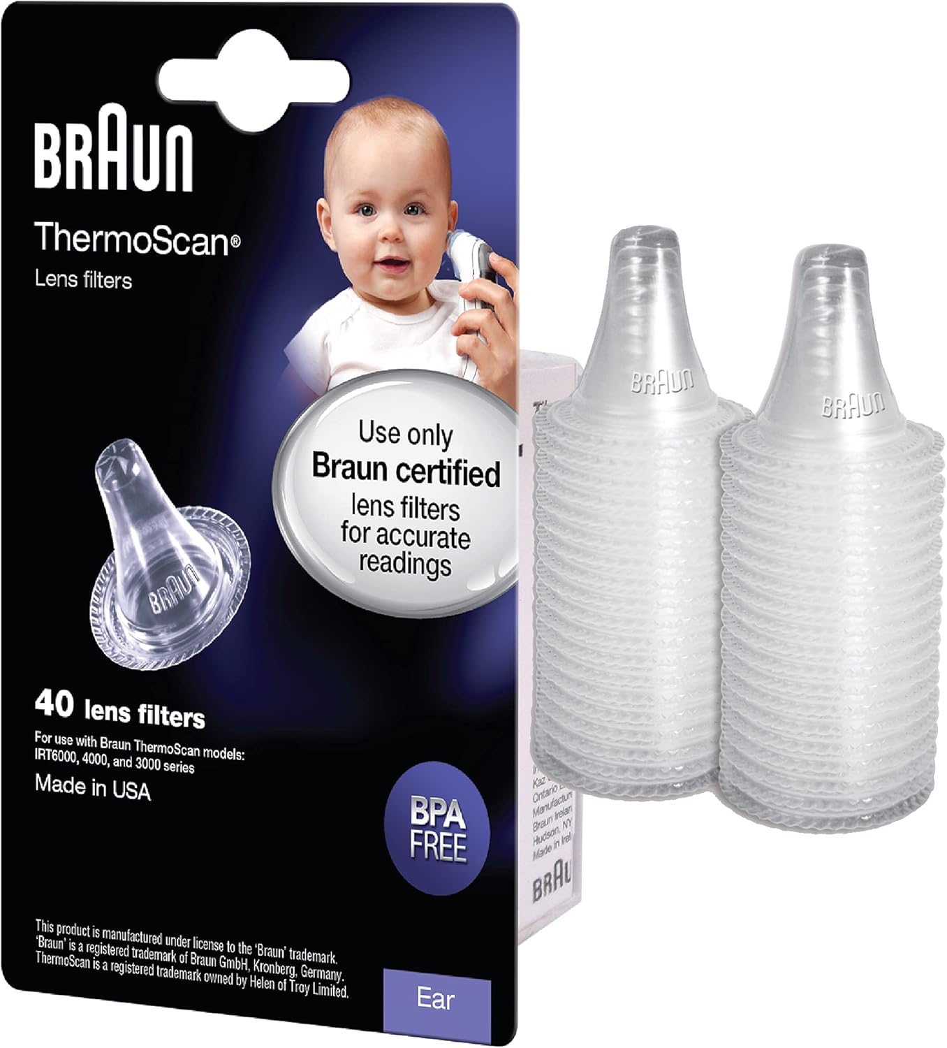 BRAUN أغطية صحية لميزان حرارة الأذن ThermoScan عبوة 40 غطاء