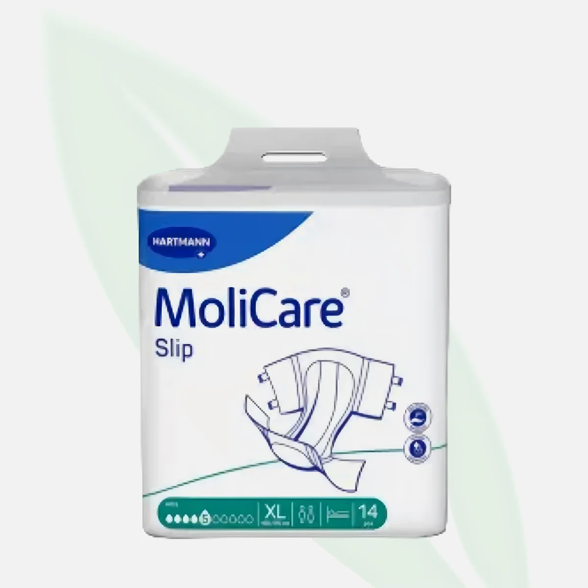 MOLICARE Slip حفاضات البالغين المتكاملة مقاس XL عبوة 14 حبة MOLICARE Slip حفاضات البالغين المتكاملة مقاس XL عبوة 14 حبة