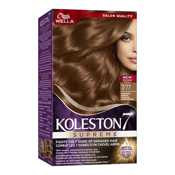 WELLA Koleston صبغة شعر كريمية دائمة درجة أشقر متوسط بني 7/7