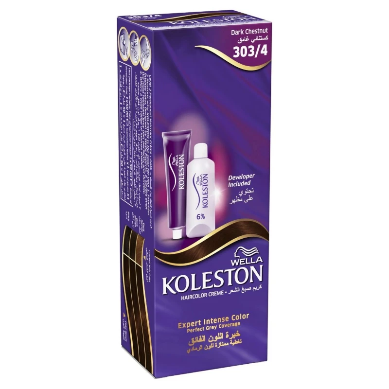 WELLA Koleston صبغة كريمية دائمة 303/4 كستنائي غامق 50 مل