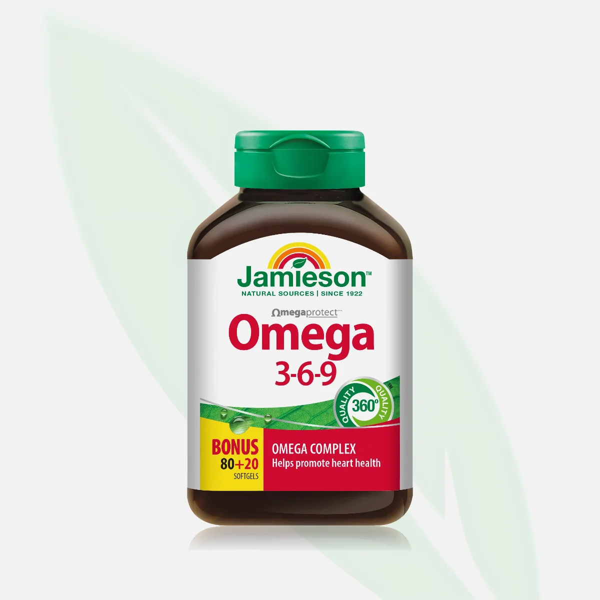 JAMIESON Omega 3-6-9 Flaxseed Fish & Borage Oil 80+20 Softgels