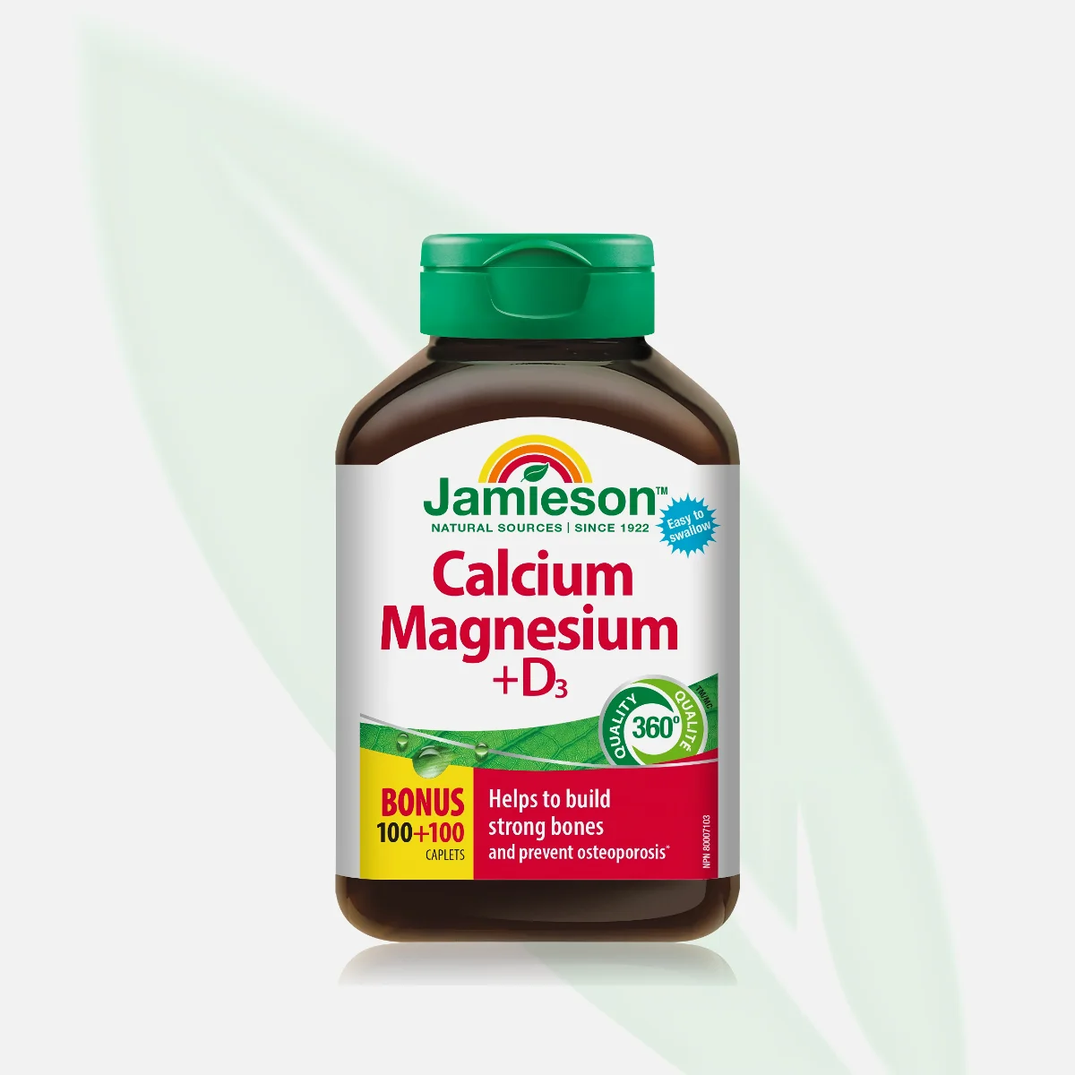 JAMIESON Calcium Magnesium + Vitamin D3 Bone Health 100+100 Caplets JAMIESON Calcium Magnesium + Vitamin D3 Bone Health 100+100 Caplets