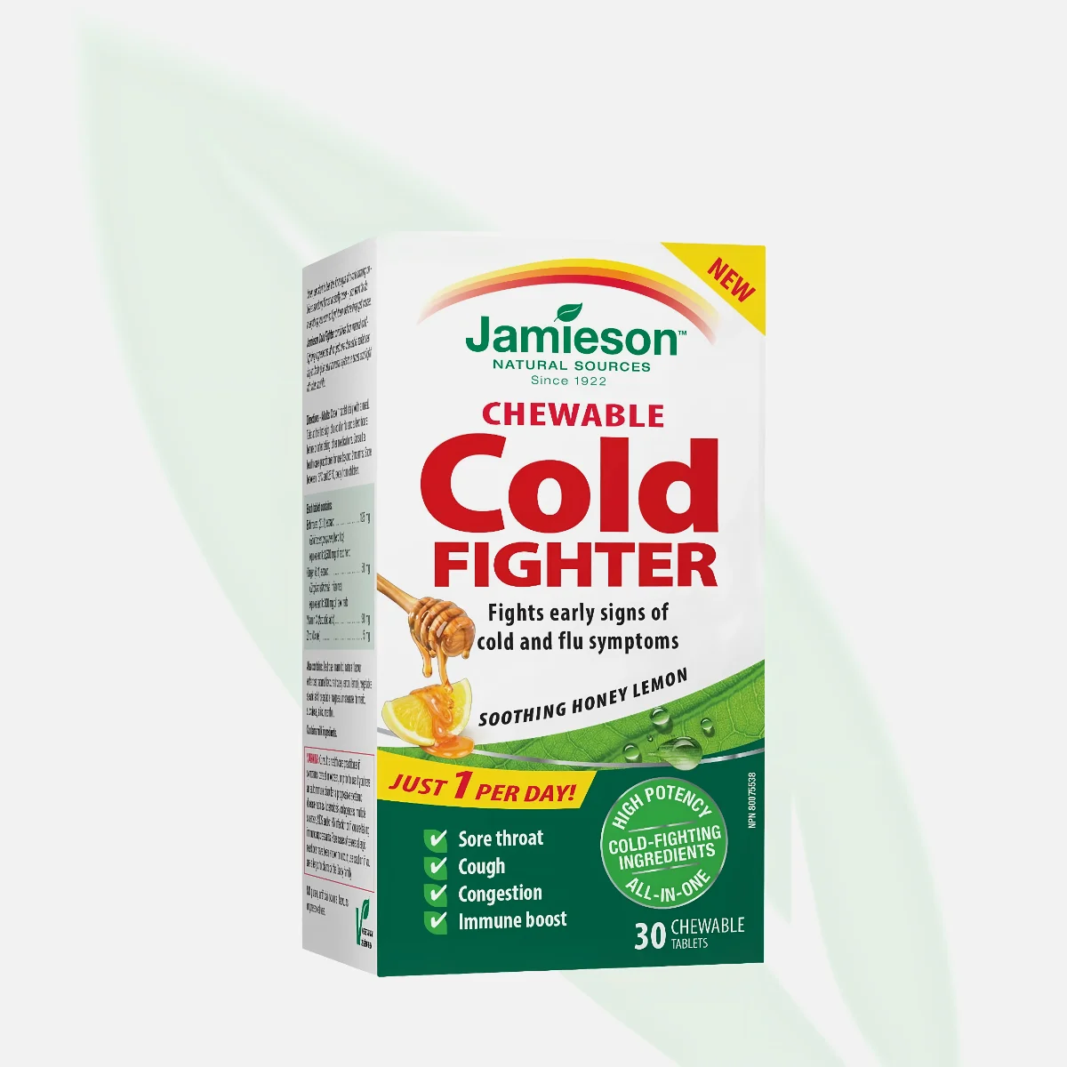 JAMIESON Cold Fighter Chewable Immune Support 30 Tablets Honey Lemon JAMIESON Cold Fighter Chewable Immune Support 30 Tablets Honey Lemon