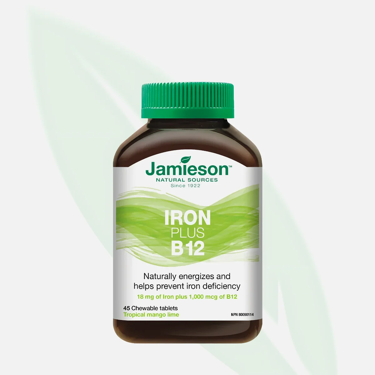 JAMIESON Iron Plus B12 Chewable Tablets 45 Tablets JAMIESON Iron Plus B12 Chewable Tablets 45 Tablets