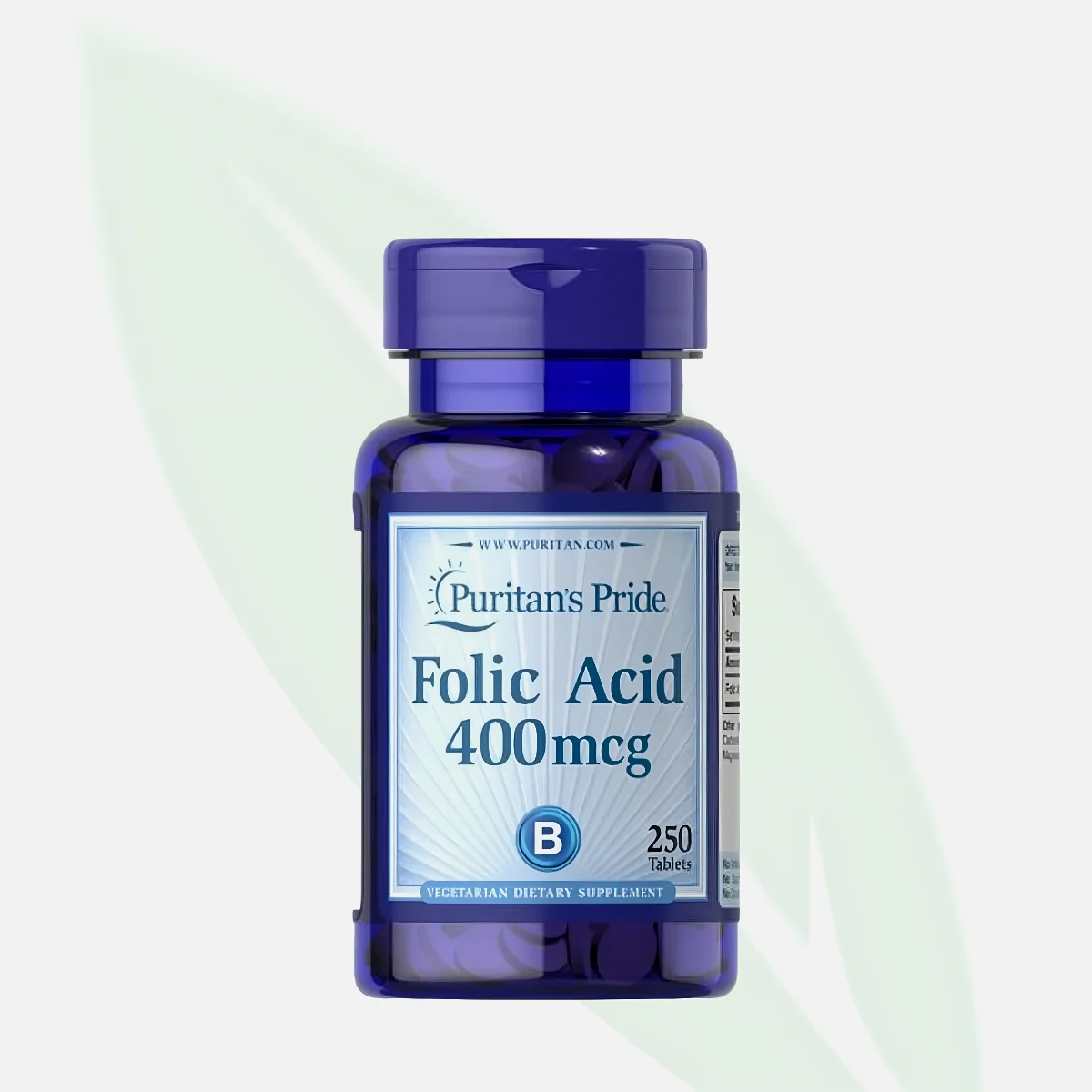 Puritan’s Pride Folic Acid 400mcg (666mcg DFE) 250 Tablets