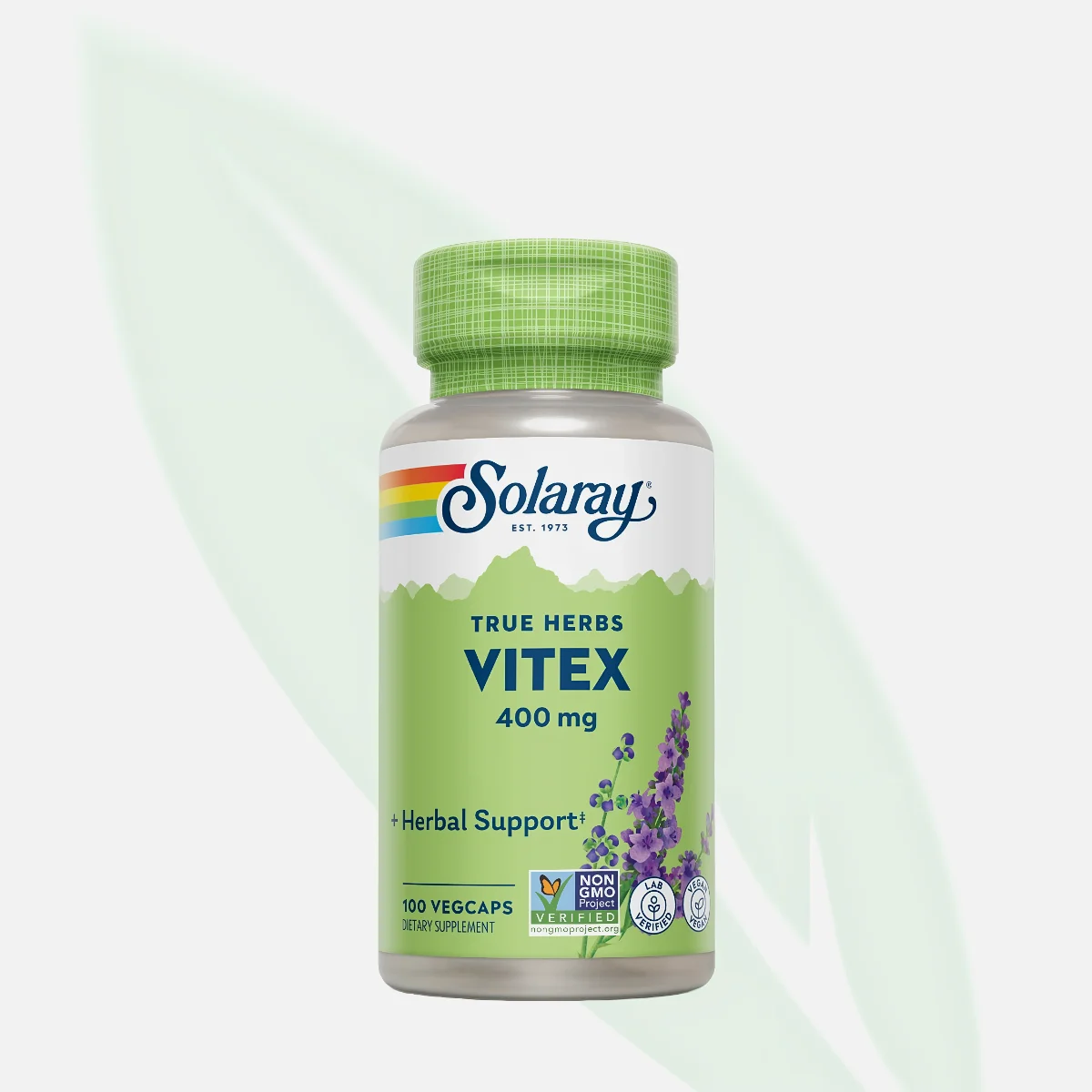 SOLARAY Vitex توت العفص الصحة الهرمونية للمرأة 400 مغ 100 كبسولة