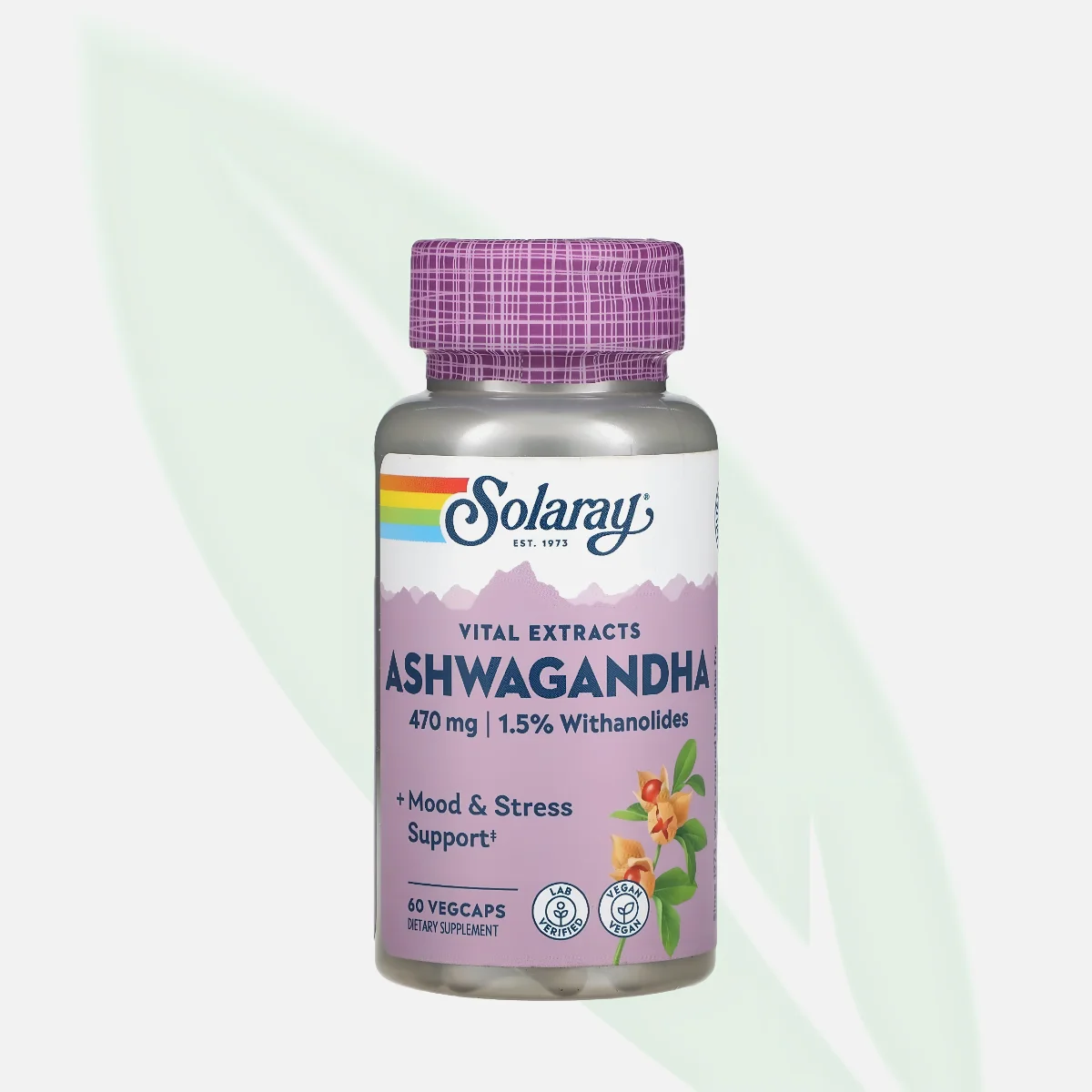 SOLARAY Ashwagandha Root Extract 470mg 60 VegCaps