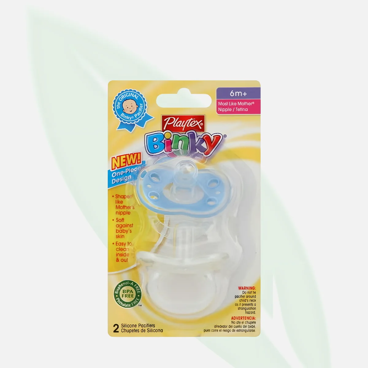 PLAYTEX Binky Orthodontic Silicone Pacifier 6M+
