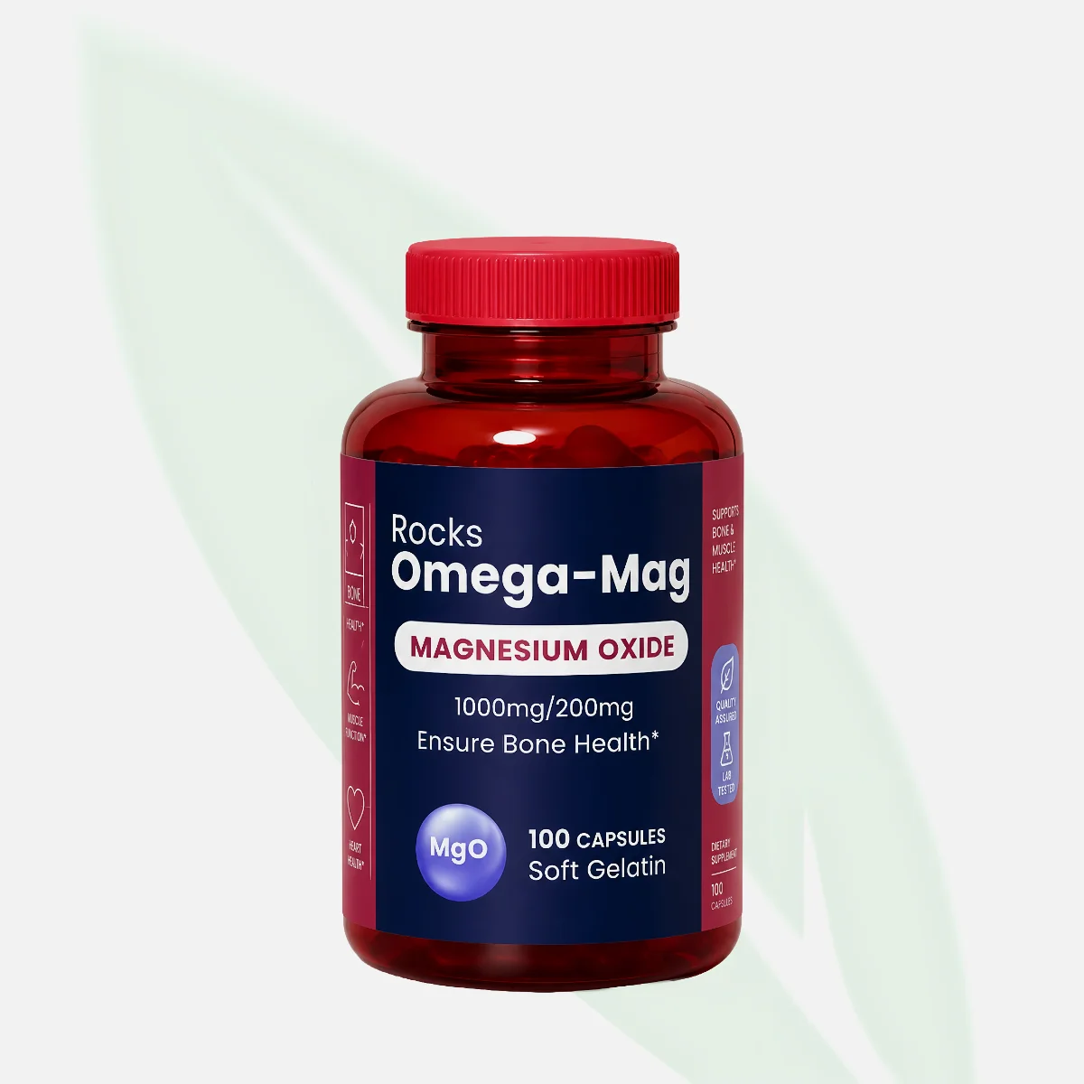 ROCKS Omega-3 & Magnesium Oxide Capsules 100 Caps