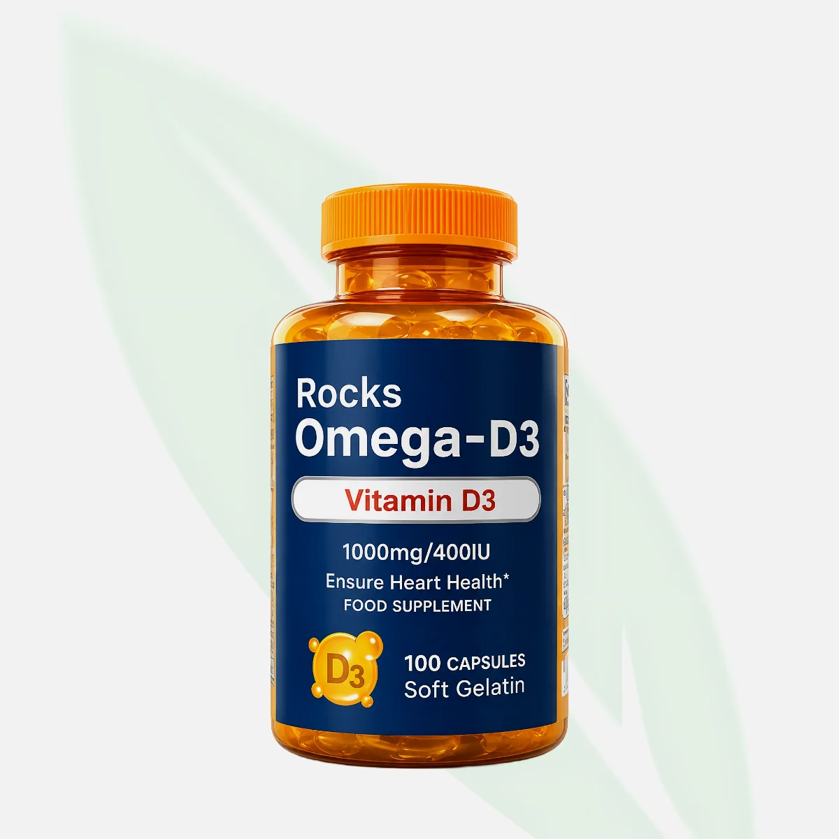 ROCKS Omega-3 & Vitamin D3 Capsules 100 Caps