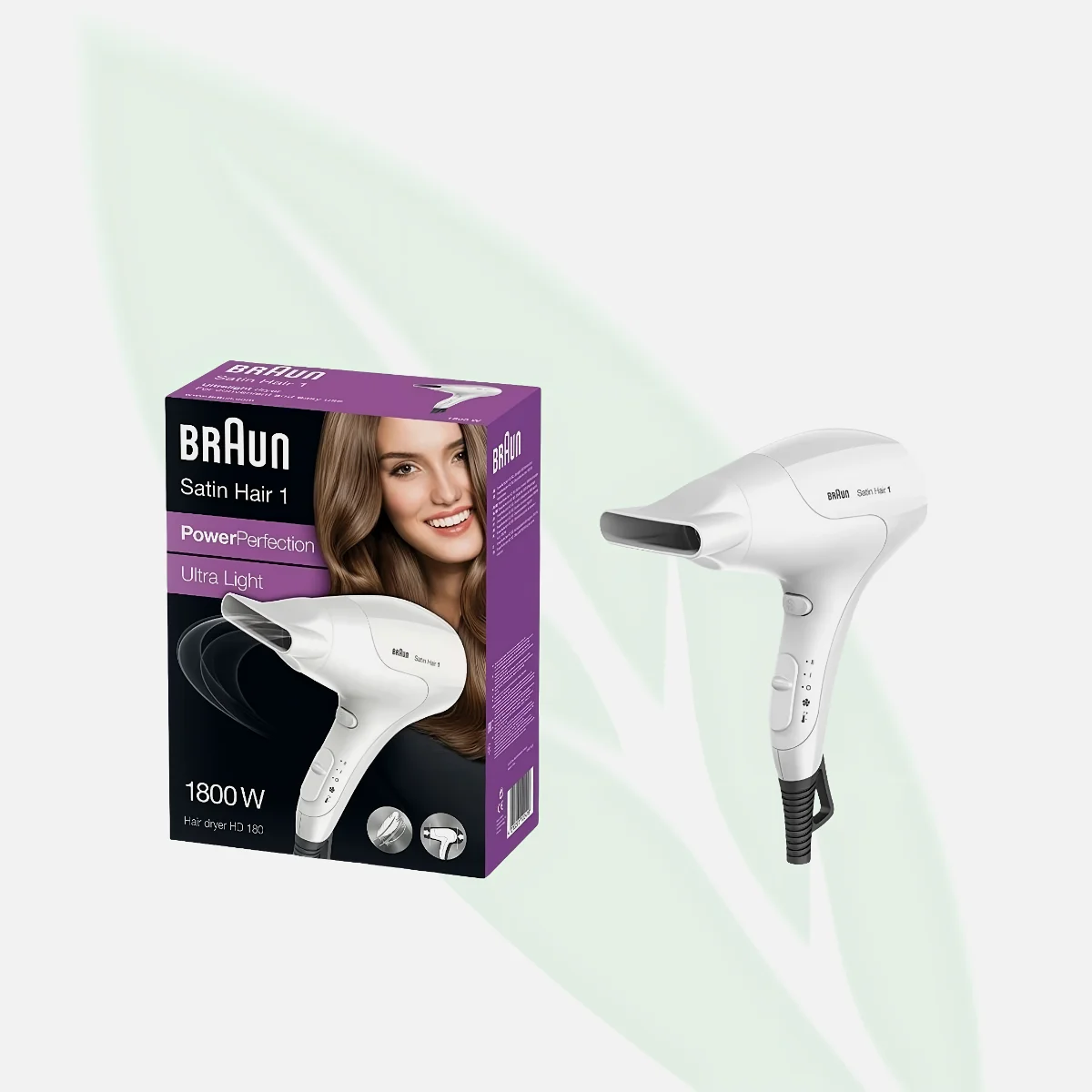 BRAUN Satin Hair 1 HD 180 Power Perfection Ultra Light Hair Dryer 1800W BRAUN Satin Hair 1 HD 180 Power Perfection Ultra Light Hair Dryer 1800W