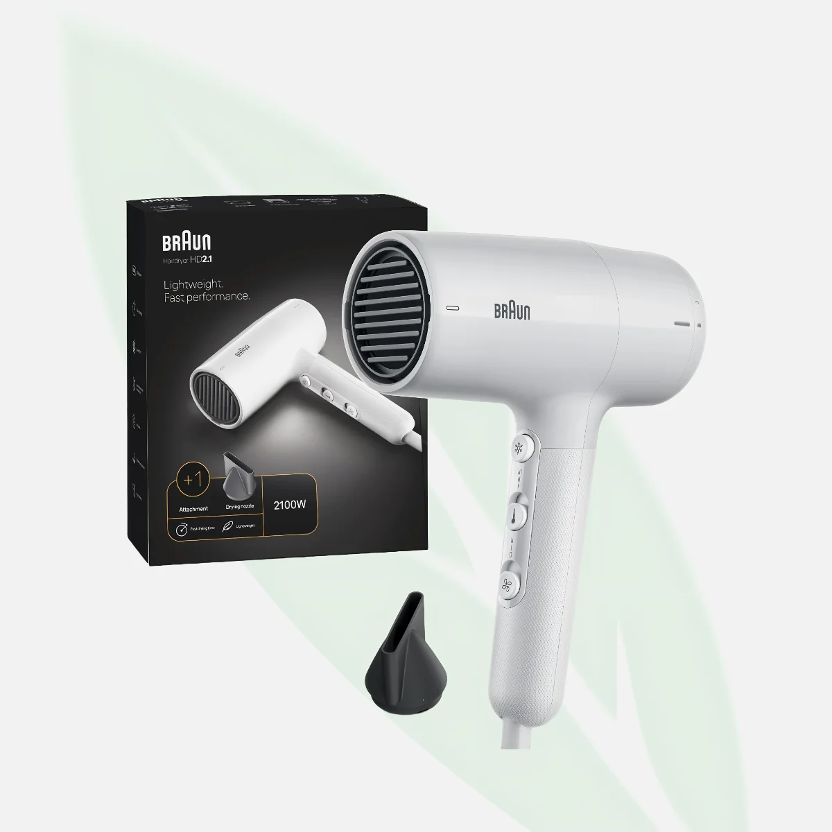 BRAUN Hair Dryer HD 2.1 2100W With Nozzle BRAUN Hair Dryer HD 2.1 2100W With Nozzle