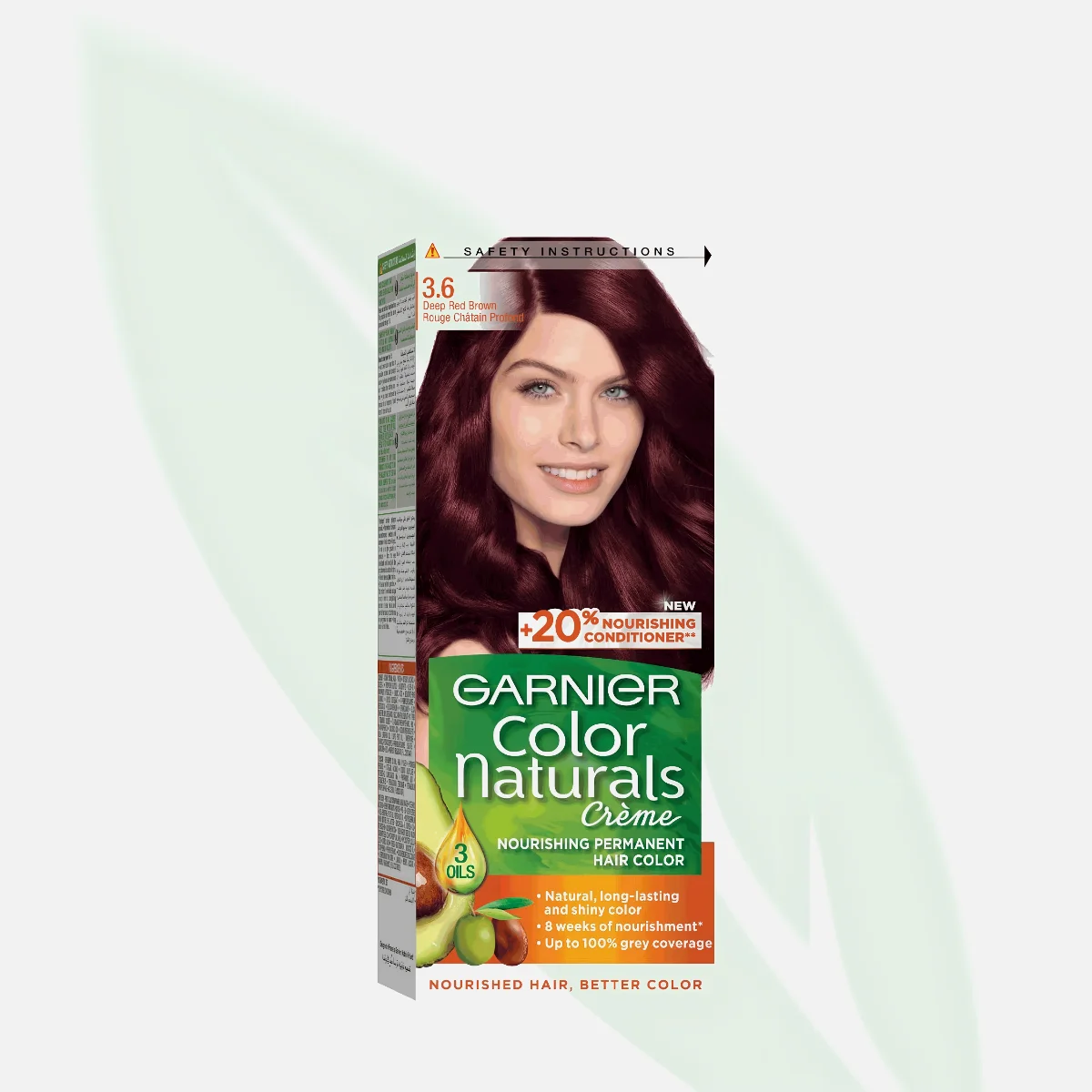 GARNIER Color Naturals Permanent Hair Color 3.6 Deep Red Brown