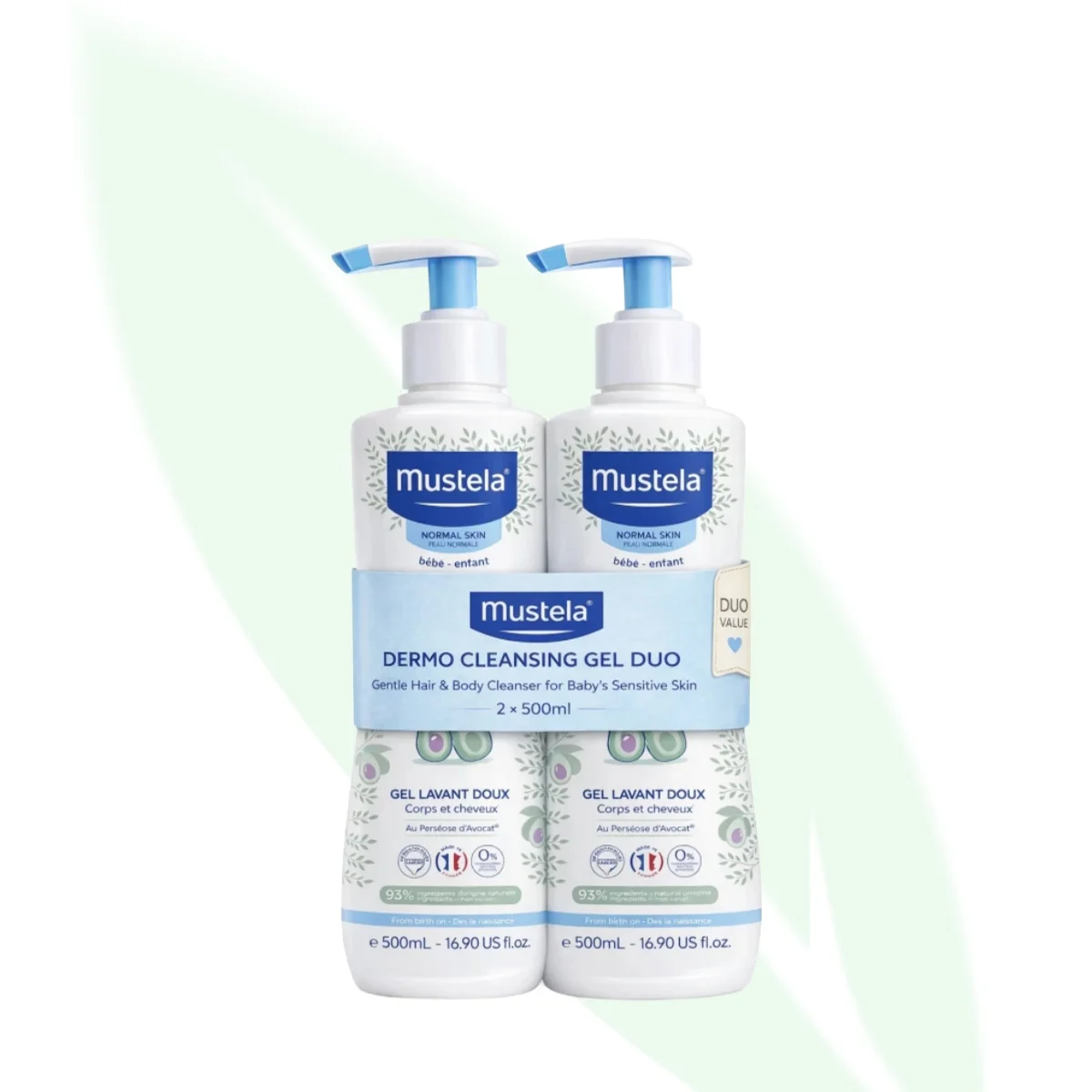 MUSTELA جل التنظيف اللطيف للجسم والشعر للأطفال بخلاصة الأفوكادو