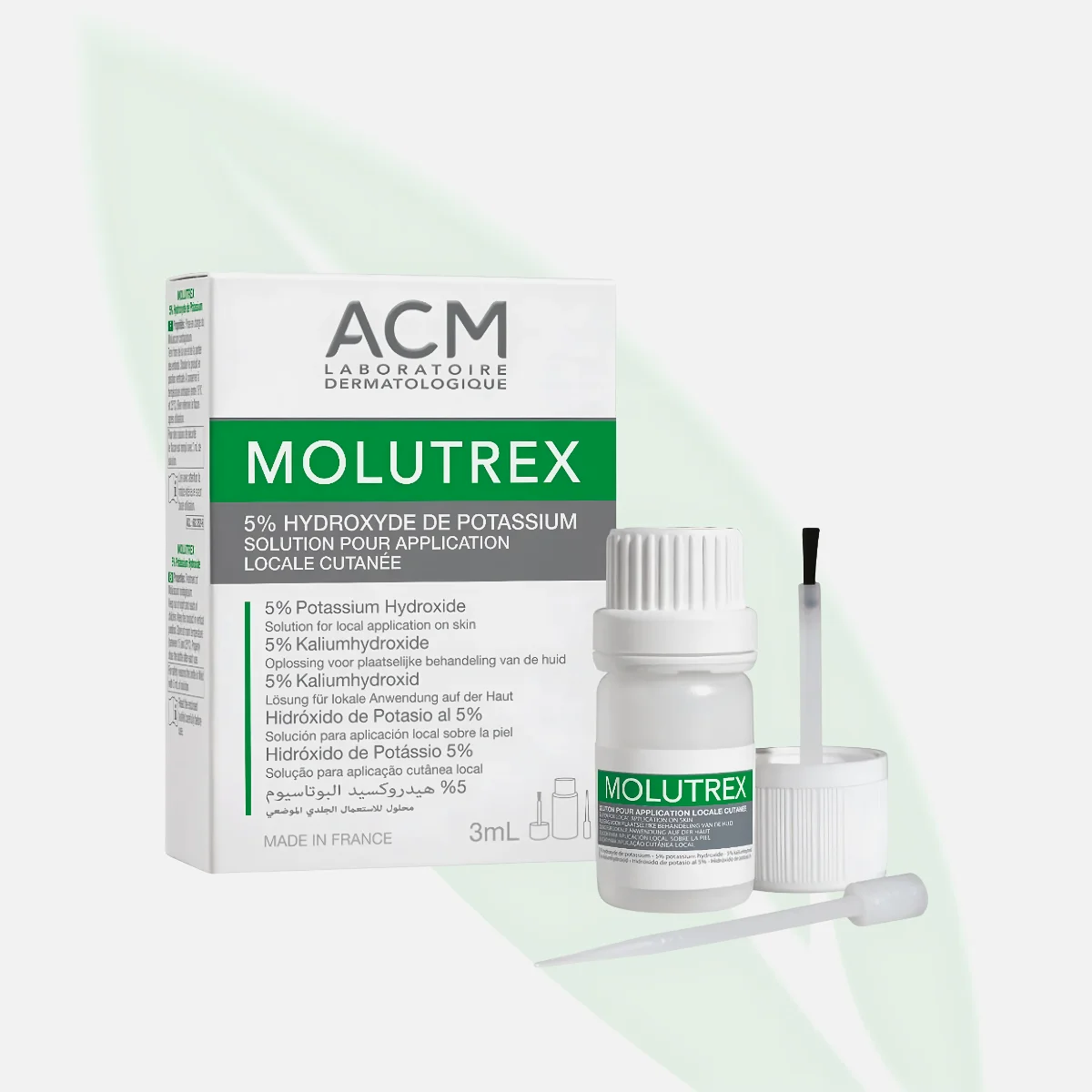 ACM Molutrex 5% Potassium Hydroxide Solution for Molluscum Contagiosum 3ml ACM Molutrex 5% Potassium Hydroxide Solution for Molluscum Contagiosum 3ml