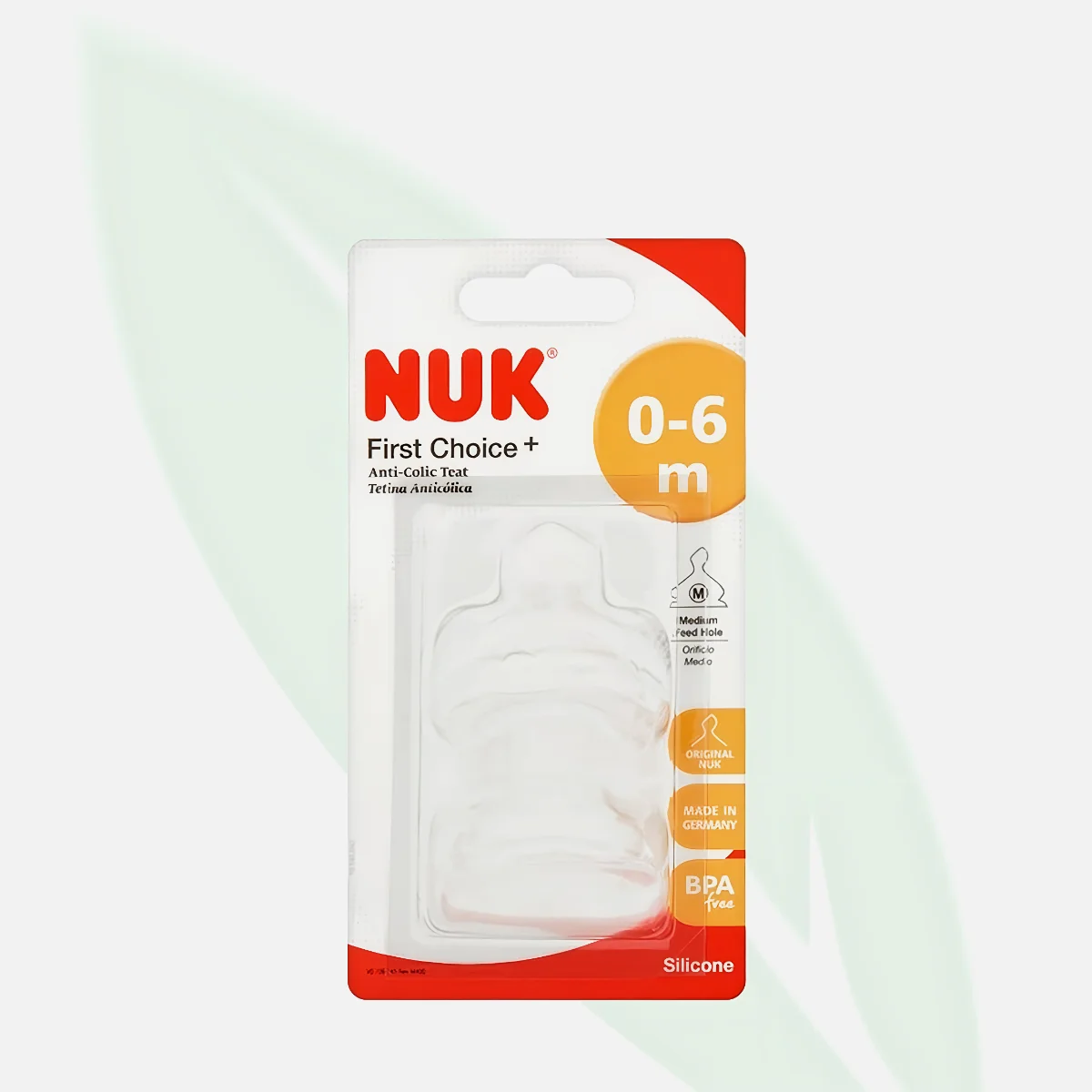 NUK First Choice Medium Feed Hole Silicone Teat Size 1
