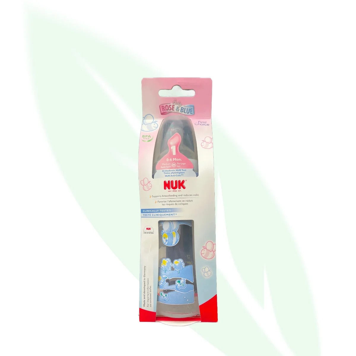 NUK 300ml Baby Bottle Set Blue