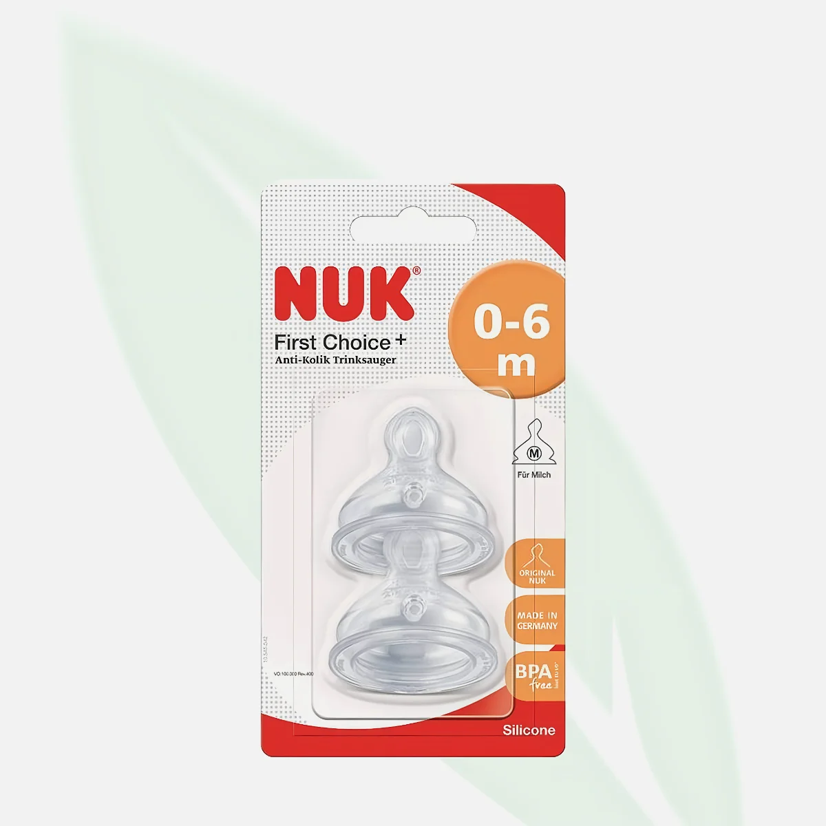 NUK First Choice Silicone Soother 0-6 Months 2-Pack