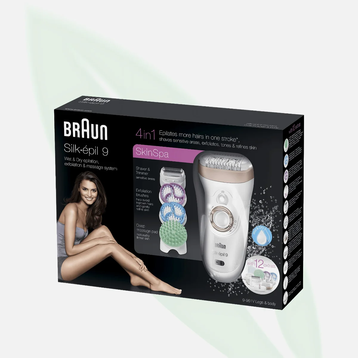 BRAUN Silk-epil 9 Wet & Dry Epilator With 6 Extras 9-961 BRAUN Silk-epil 9 Wet & Dry Epilator With 6 Extras 9-961