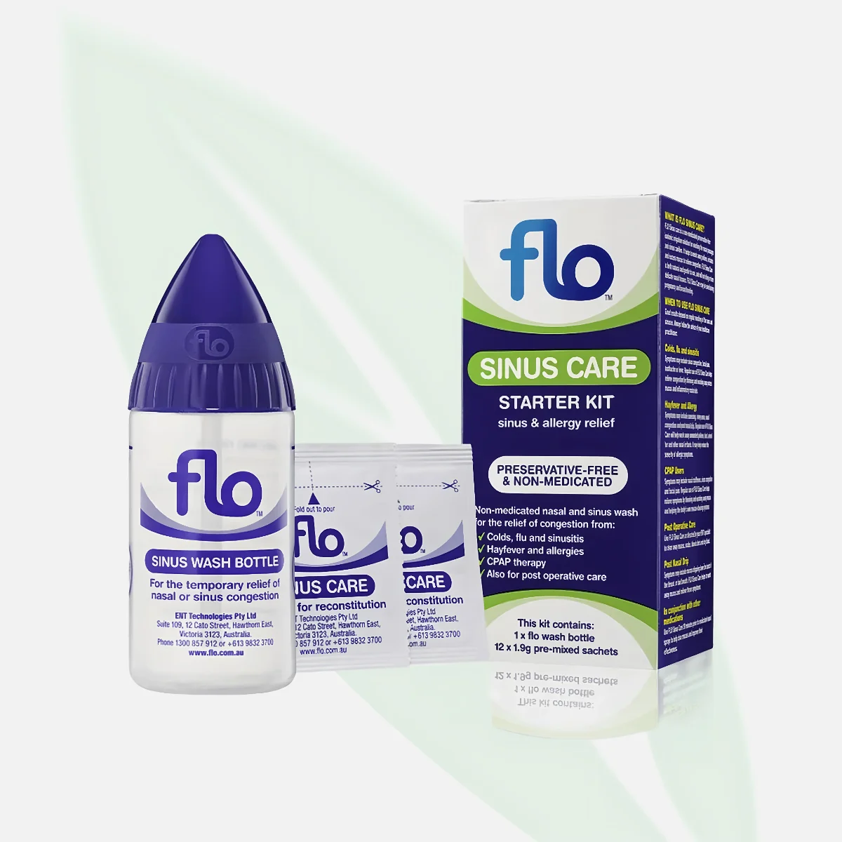 FLO Sinus Care Starter Kit + 100 Sachets