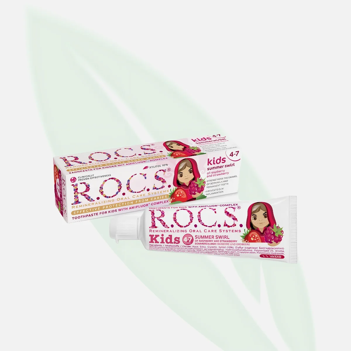 R.O.C.S Kids Raspberry & Strawberry 4-7 Years 45g