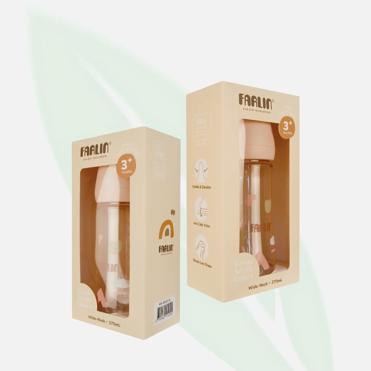 FARLIN Silky Wide-Neck Feeding Bottle 3M+ 270ml