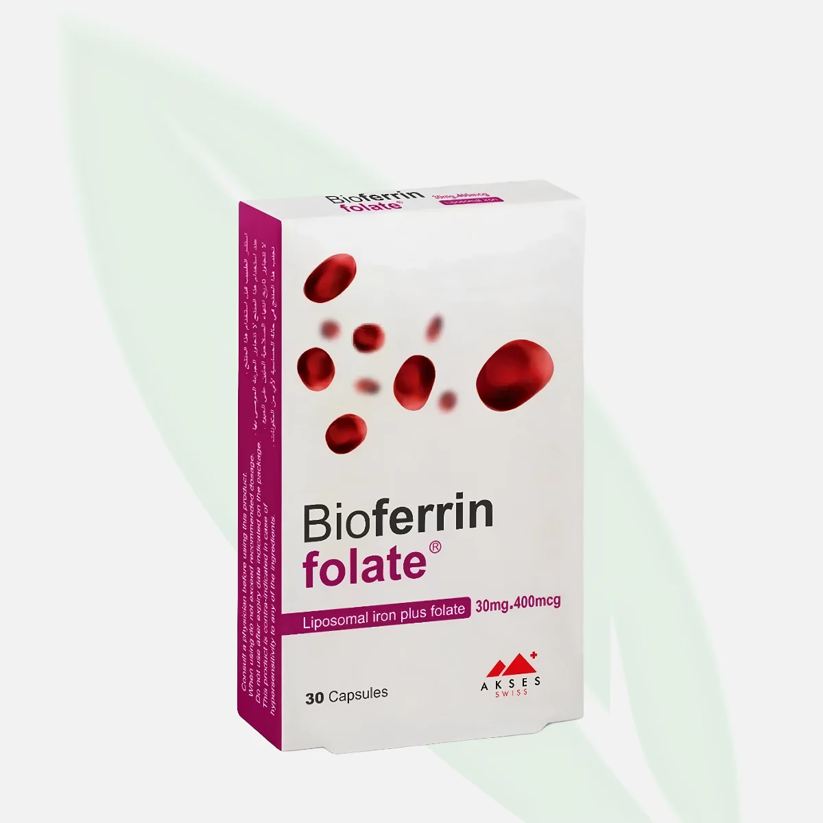 BIOFERRIN Folate Liposomal Iron Plus Folate 30 Capsules