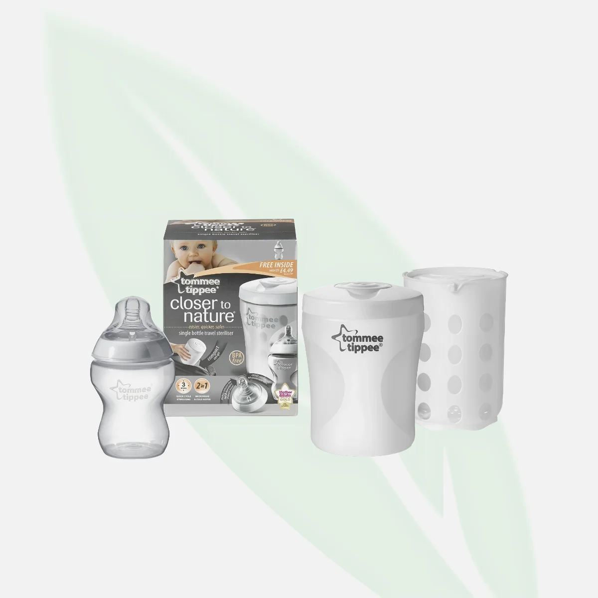 TOMMEE TIPPEE معقّم السفر للميكروويف بالبخار لقنينة واحدة