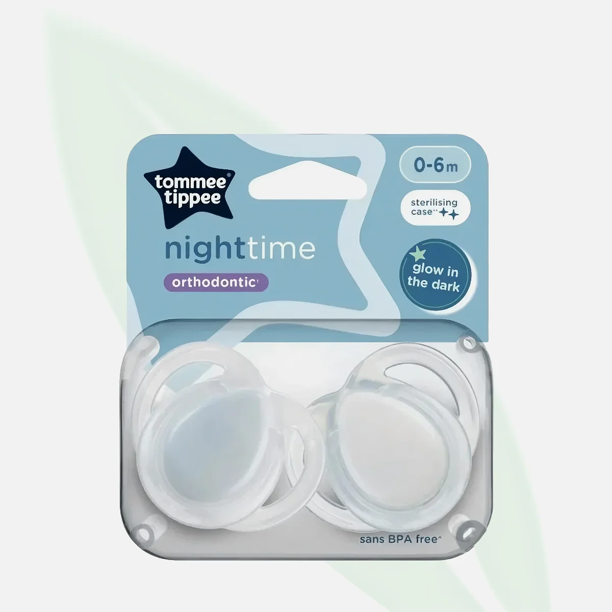TOMMEE TIPPEE Night Time Orthodontic Soother 0-6m 2 Pack