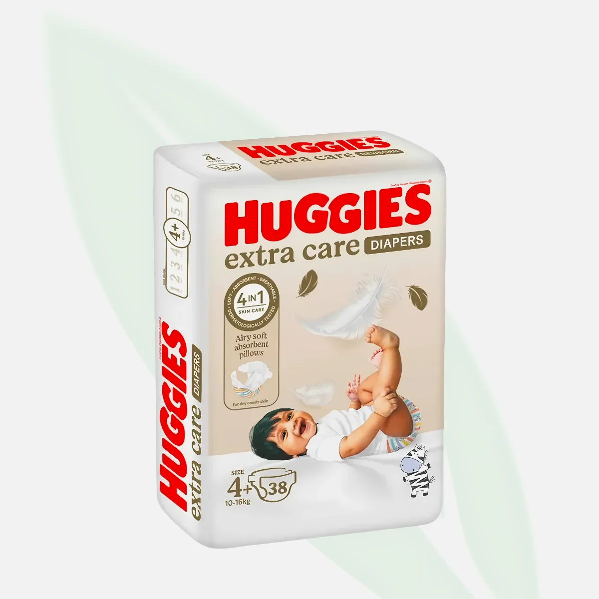 HUGGIES حفاضات مقاس +4 للأطفال من 10 إلى 17 كجم 38 حفاضاً
