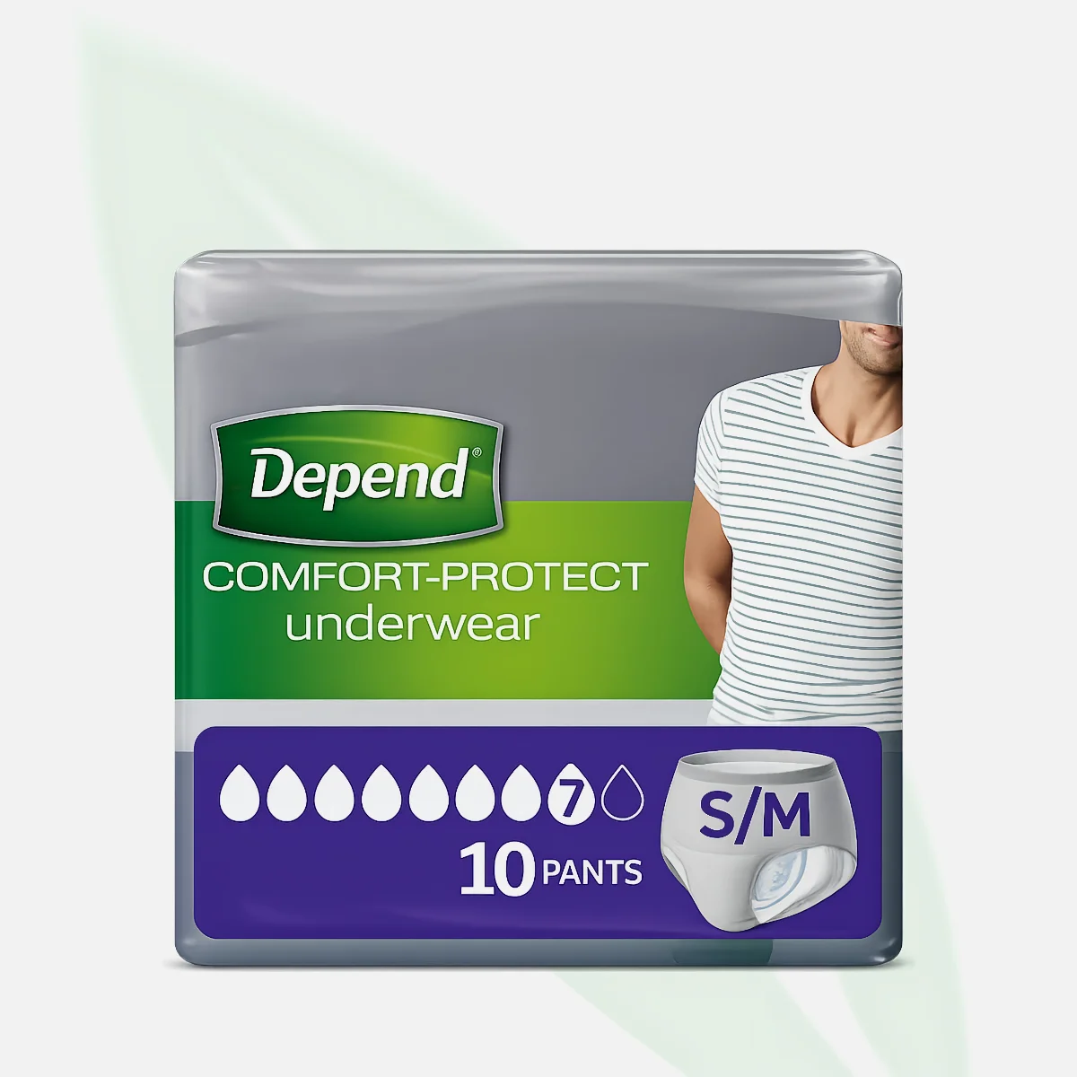 DEPEND ملابس داخلية ماصّة للرجال لتسرّب المثانة مقاس S/M