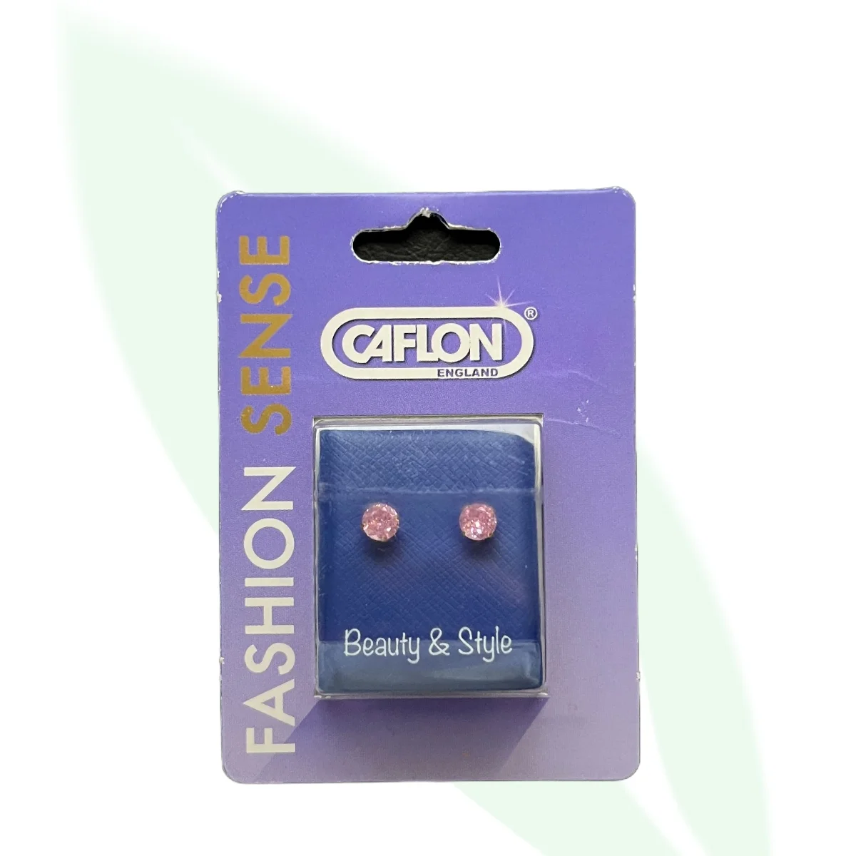 CAFLON FJ5CZP 24ct Gold-Plated Pink Cubic Zirconia Studs 5mm