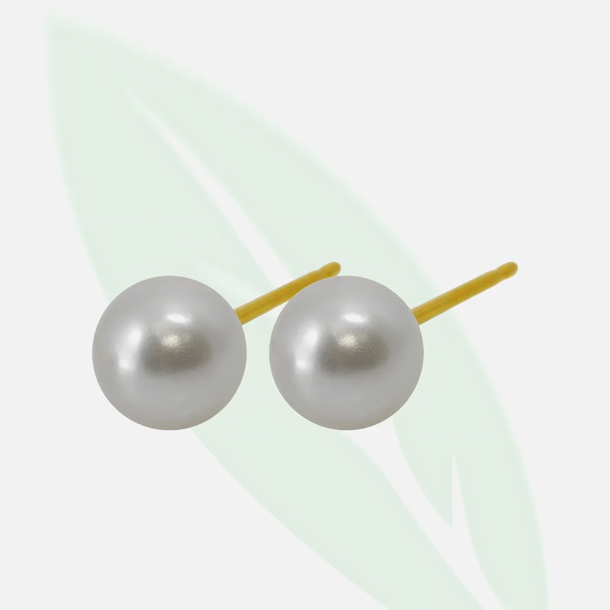 CAFLON Fashion Jewelry 24ct Gold-Plated 6mm & 8mm Pearl Stud Earrings