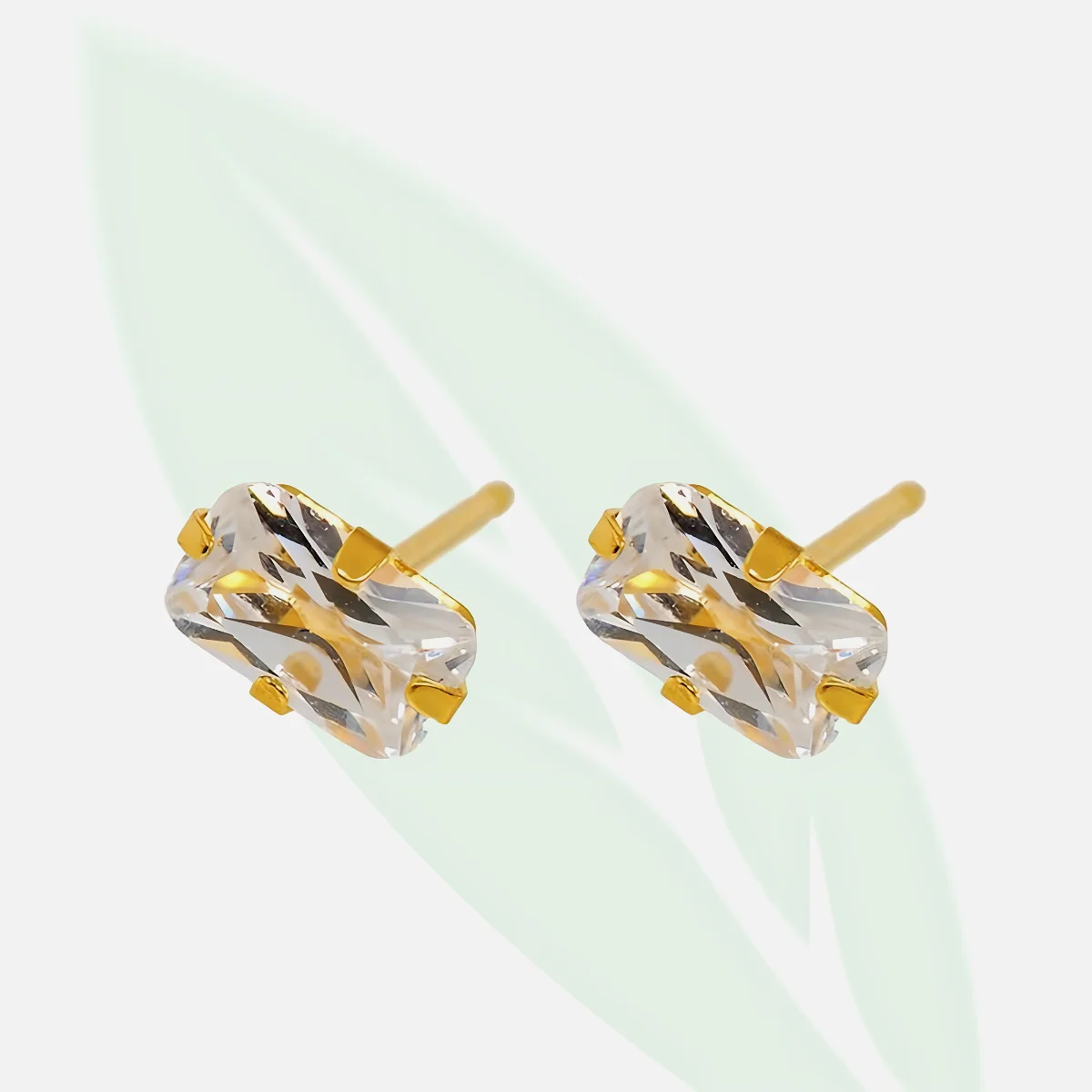 CAFLON Emerald-Cut CZ Gold-Plated Earrings (4 Pairs)