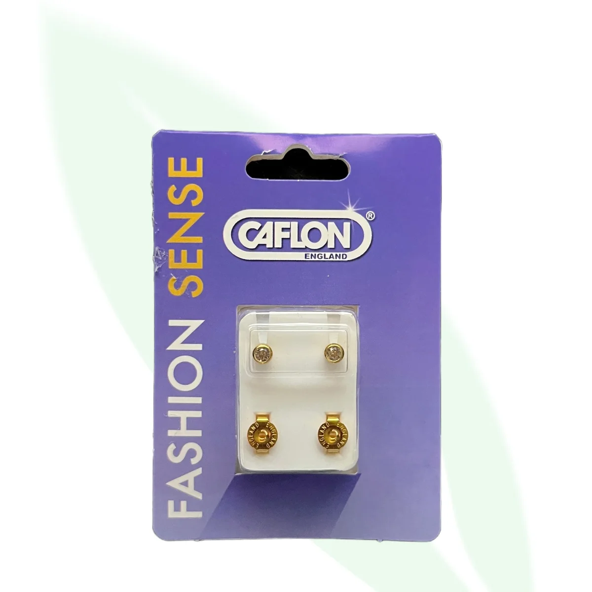 CAFLON Bezel Gold Clear Piercing Studs (12 Pairs)