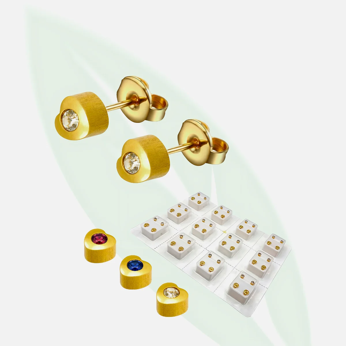 CAFLON YHT Heart Ear Piercing Studs