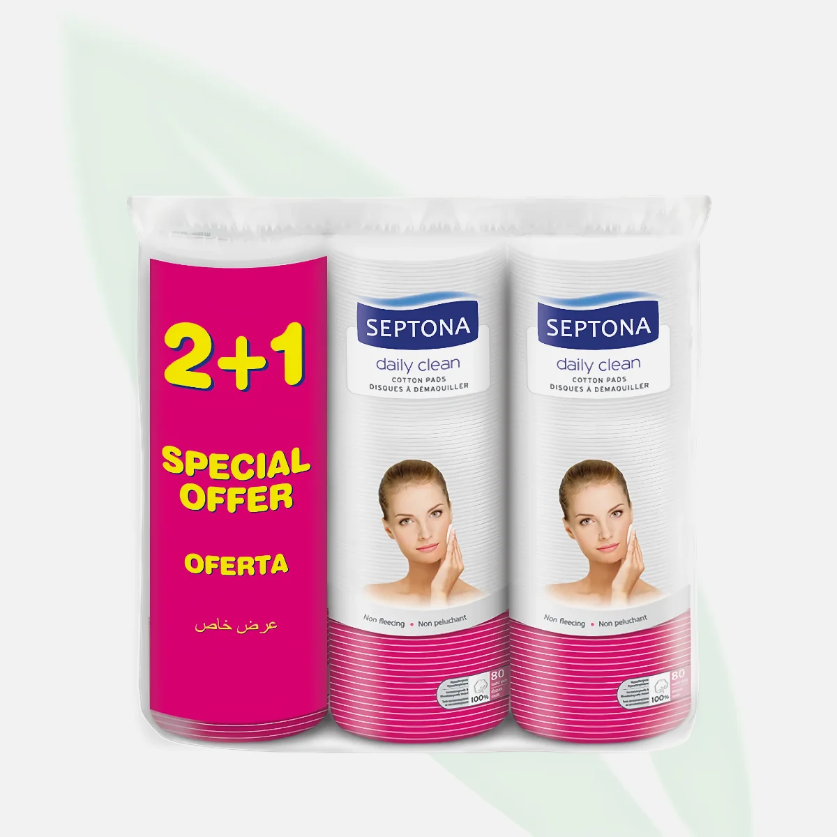 SEPTONA Daily Clean Double-Faced Cotton Pads Silk Protein 80pcs (2+1 Offer) SEPTONA Daily Clean Double-Faced Cotton Pads Silk Protein 80pcs (2+1 Offer)