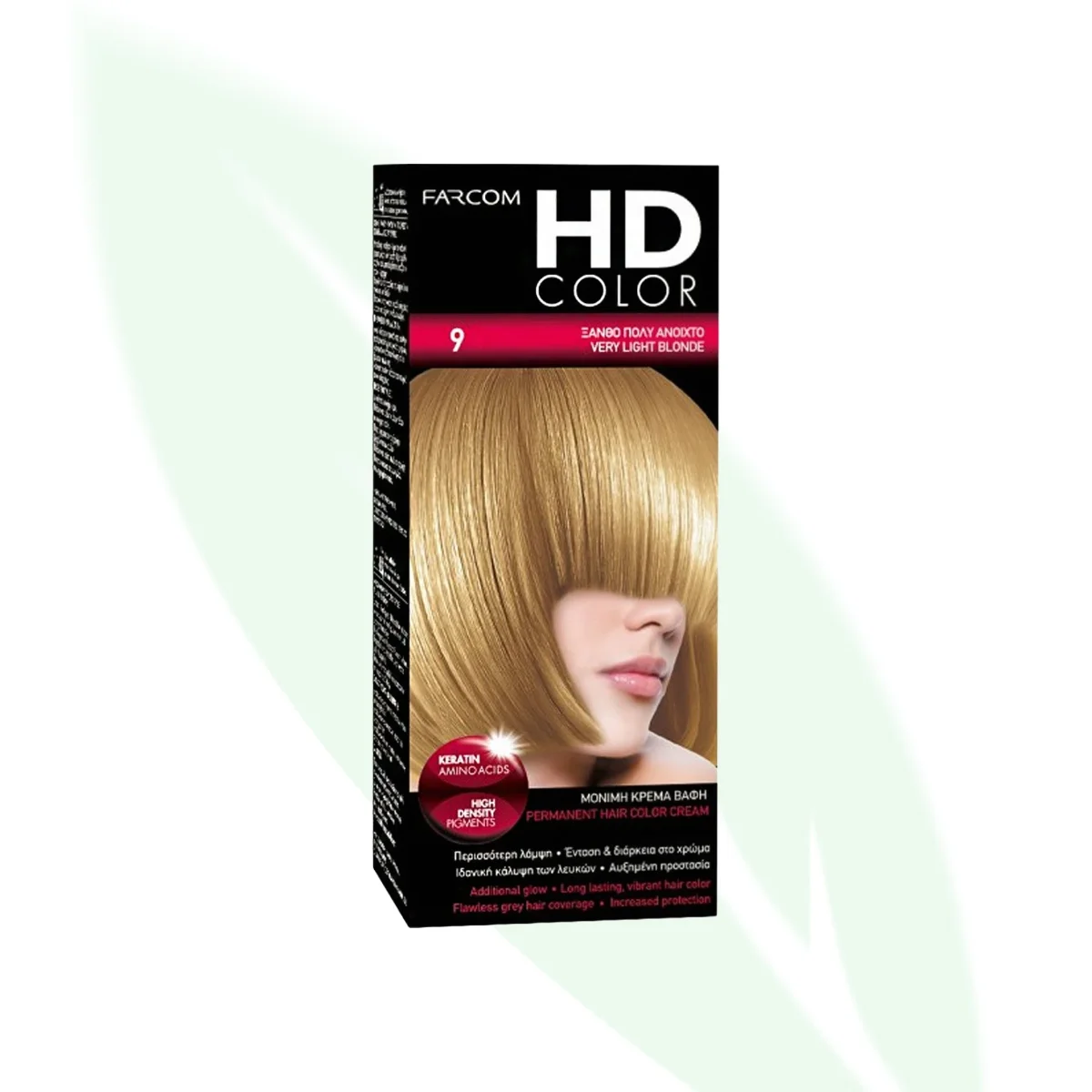 FARCOM HD Color Permanent Hair Color 9 Very Light Blonde 60ml FARCOM HD Color Permanent Hair Color 9 Very Light Blonde 60ml